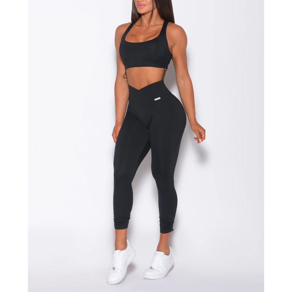 Women M Bombshell Sportswear Black Toggle Leggings High Waist Scrunch Butt